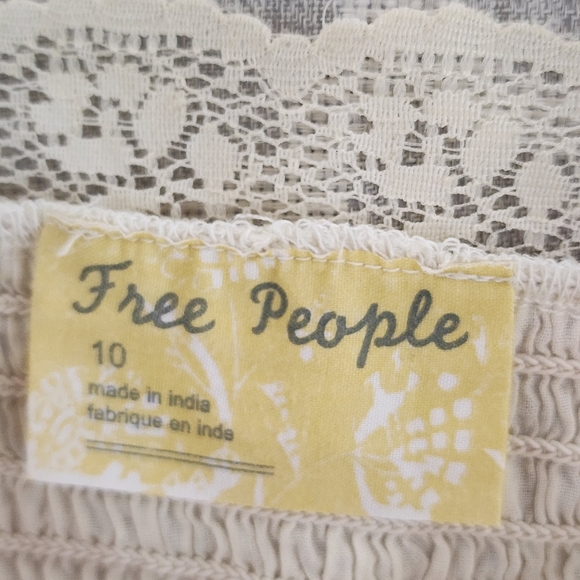 Free People Cream Lace Trim Camisole - Picture 6 of 9